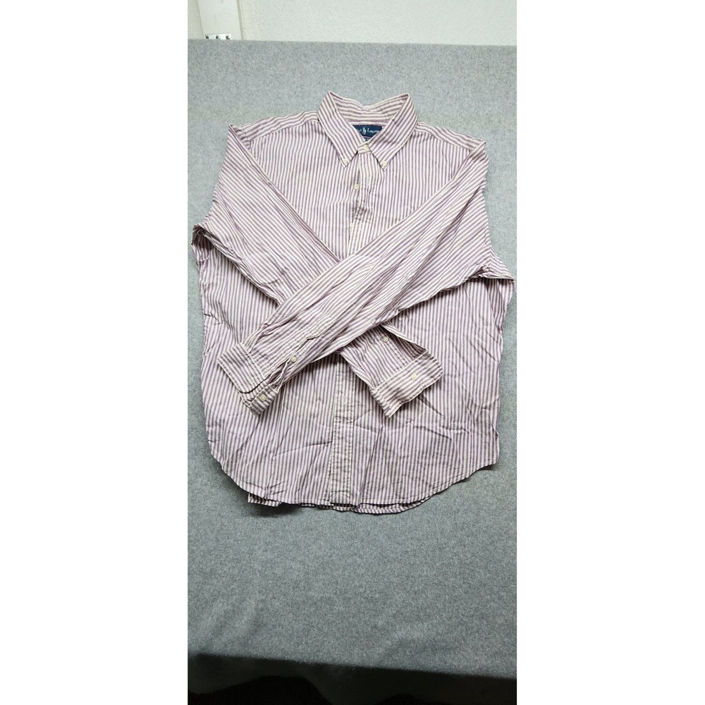 Ralph Lauren Shirt XL Striped Flesh Pony Custom Button Up Long Sleeve Mens - Picture 6 of 8
